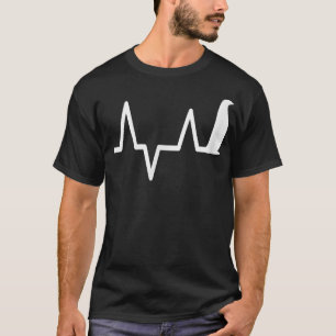 Pingguin hjärtslag, rolig, söt fågel lov t shirt