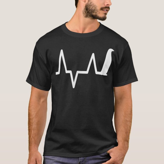 Pingguin hjärtslag, rolig, söt fågel lov t shirt (Framsida)