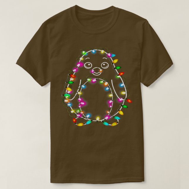 Pingguin julgran färg, ljusa Julgran T Shirt (Design framsida)