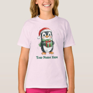 Pingguin på jultomat t shirt