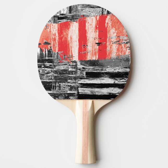 Pingisracket – abstrakt design med röd puls (Framsidan)