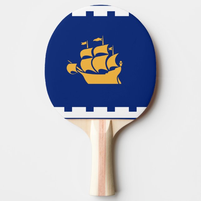 Pingisracket med Québec Citys flagga (Framsidan)