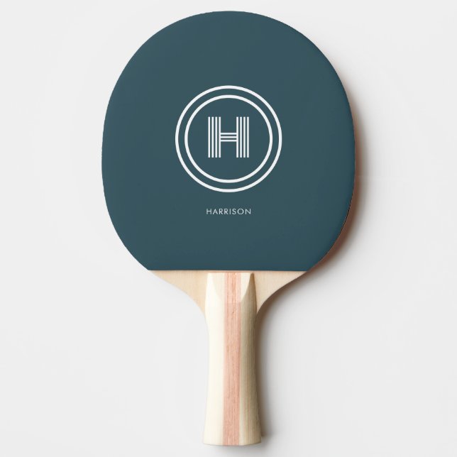 Pingisracket | Modern Enkel Personlig Monogram (Framsidan)