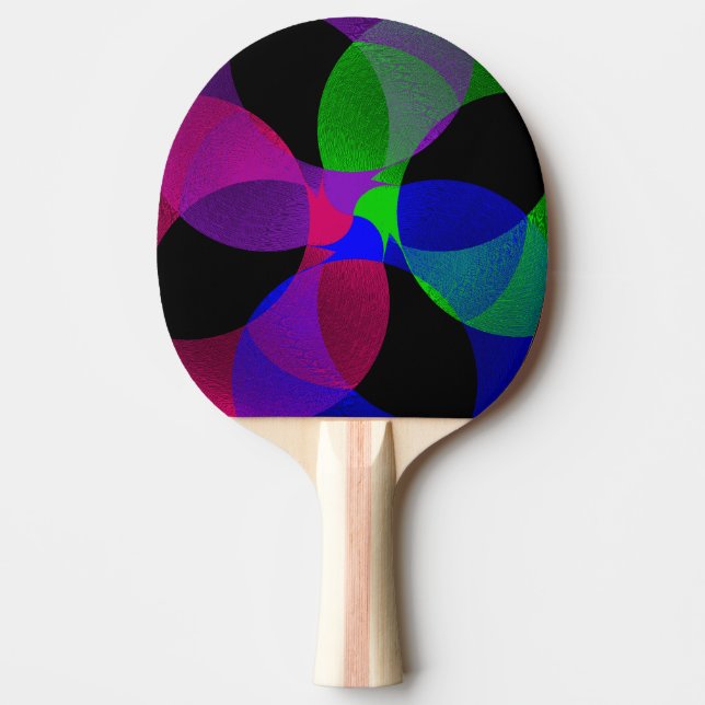 Pingong Paddle med flera Färg-geometriska fusionss Pingisracket (Framsidan)