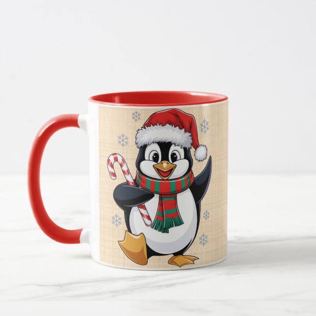 Pingouin de Noël avec Bonnet et Canne à Sucre Mugg (Vänster)