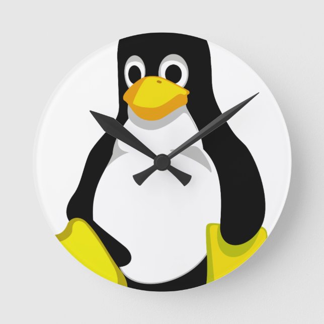 Pingouin Linux Tux Rund Klocka (Framsida)