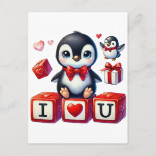 Pingouin Valentine roliga skrivbordsbilder 2026 Helg Vykort
