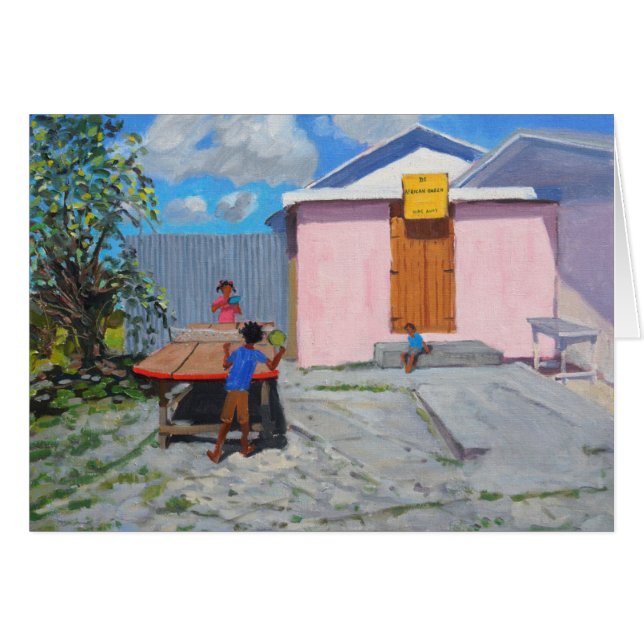 PingPong De Afrikan Göra till drottning Hideaway Hälsningskort (Framsidan Horizontal)