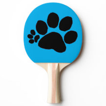 Pingpong Paddle - Höger Polydactyl Pawprint på Blu