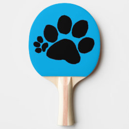 Pingpong Paddle - Höger Polydactyl Pawprint på Blu Pingisracket
