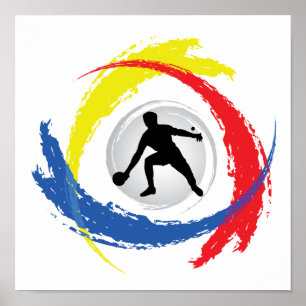 PingPong Tricolor Emblem Poster