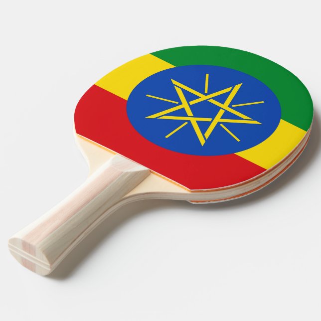 Pingpongpaddel med Etiopiens Flagga Pingisracket (Frontvinkel)