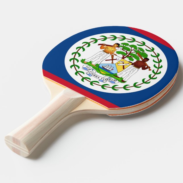 Pingpongpaddel med Flagga av Belize Pingisracket (Frontvinkel)