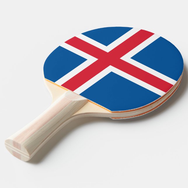 Pingpongpaddel med Flagga av Island Pingisracket (Frontvinkel)