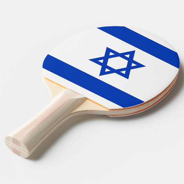 Pingpongpaddel med Flagga av Israel Pingisracket (Frontvinkel)