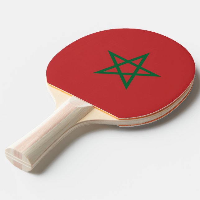 Pingpongpaddel med Flagga av Marocko Pingisracket (Frontvinkel)