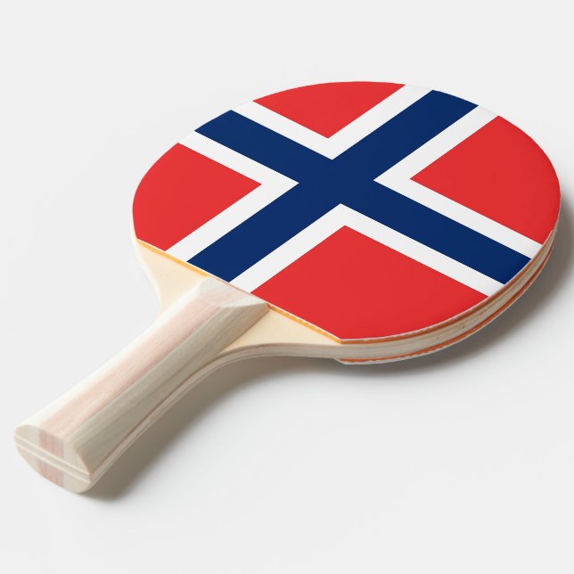 Pingpongpaddel med Flagga av Norge Pingisracket (Frontvinkel)