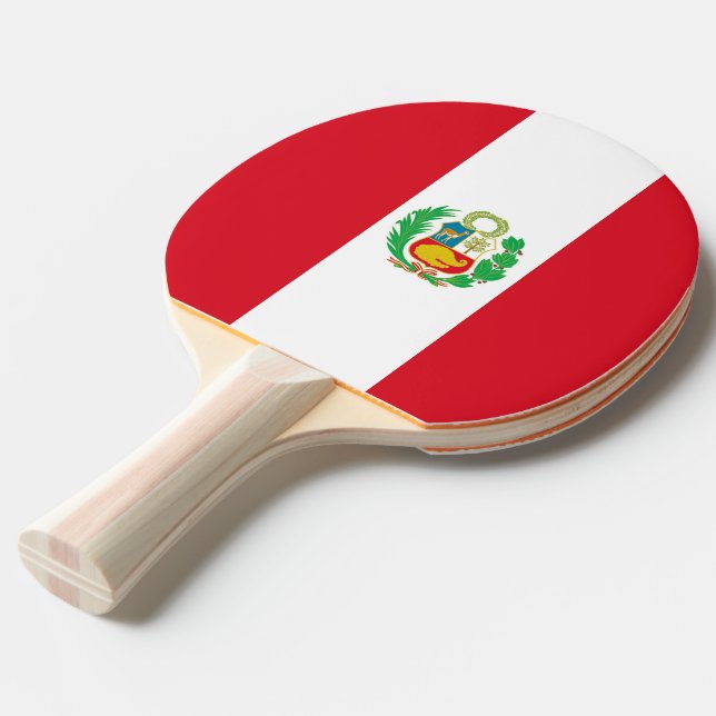Pingpongpaddel med Flagga av Peru Pingisracket (Frontvinkel)