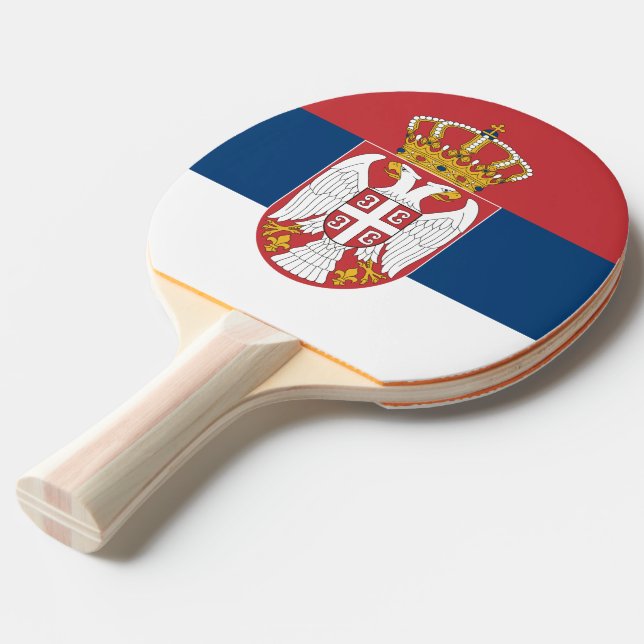 Pingpongpaddel med Flagga från Serbien Pingisracket (Frontvinkel)