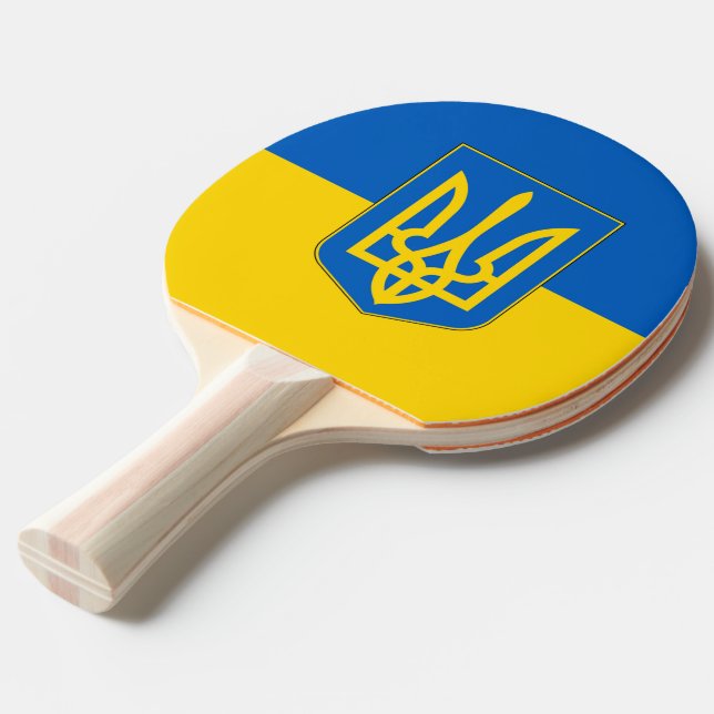 Pingpongpaddel med Flagga från Ukraina Pingisracket (Frontvinkel)