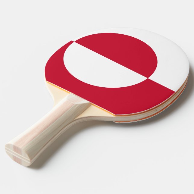 Pingpongpaddel med Grönlands Flagga Pingisracket (Frontvinkel)