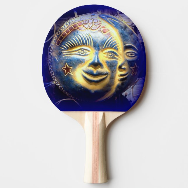 Pingpongpaddla sol ansikte/måne pingisracket (Framsidan)