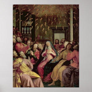 Pingstdagen, c.1598 (olja på panel) poster