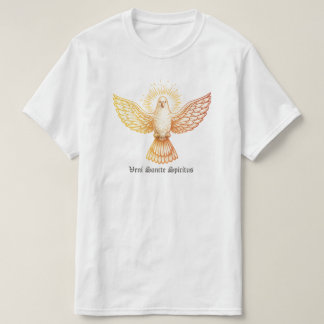Pingstdagseld Vingarna Fågel Guld Flamma Estetik T Shirt