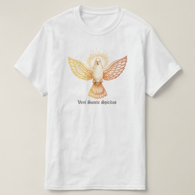 Pingstdagseldvingar Fågel Guld Flamma Estetik T Shirt (Design framsida)