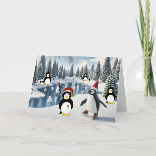 Pingstjulen på is julkort helgkort (Framsida)