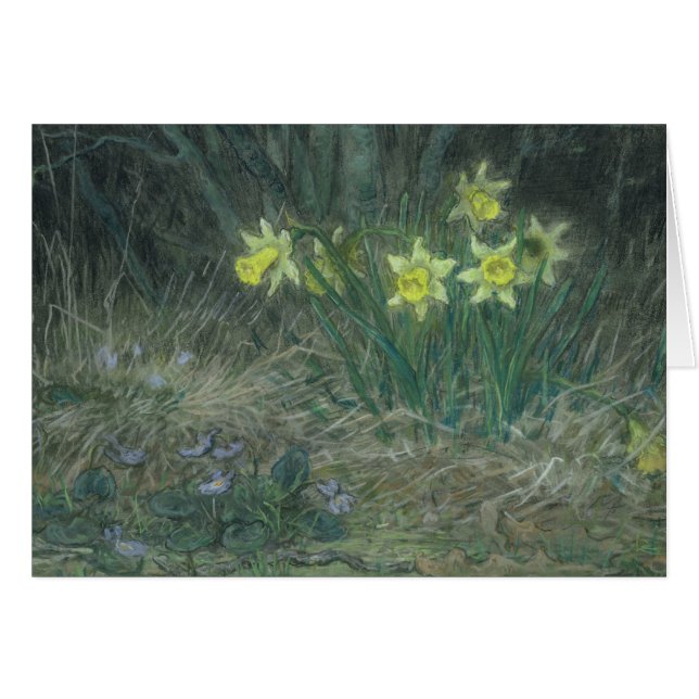 Pingstliljar och Violets, c.1867 Hälsningskort (Framsidan Horizontal)