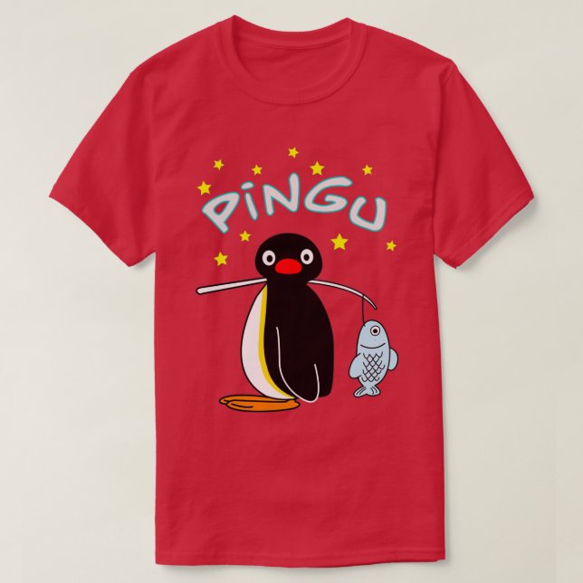 Pingu Fishing T Shirt (Design framsida)