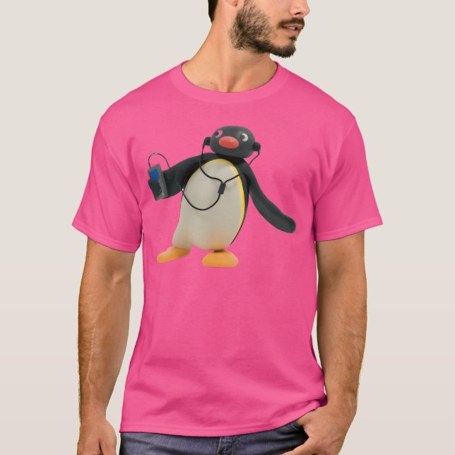 Pingu Lyssnar På Musik T Shirt (Framsida)