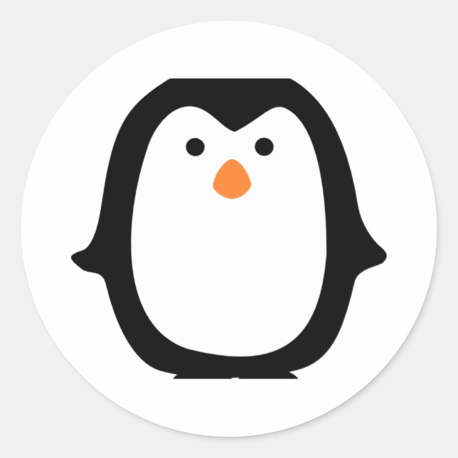Pinguim Runt Klistermärke (Framsida)