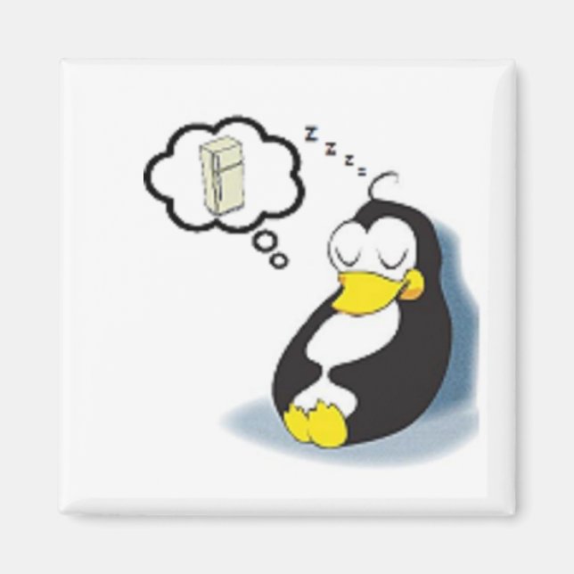 Pinguim sonhando com a geladeira magnet (Framsidan)