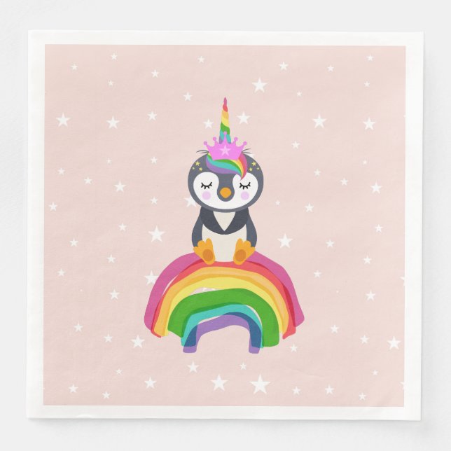 Pinguim unicórnio pappersservett (Framsida)