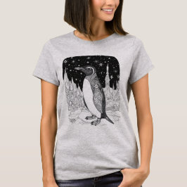 Pinguin bei Nacht unter magischem Sternenhimmel T Shirt