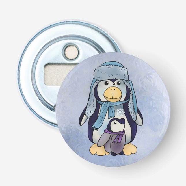 Pinguin mit Kind Flasköppnare (Framsidan)