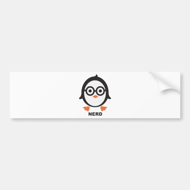Pinguin - nerd - penguin bildekal (Framsidan)