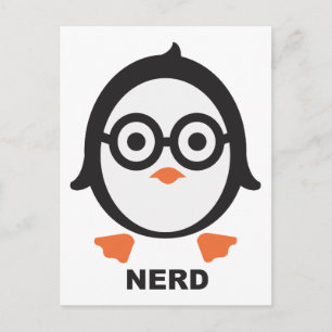 Pinguin - nörd - penguin vykort