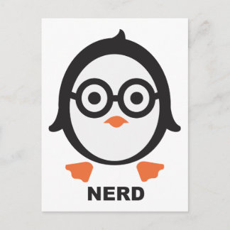 Pinguin - nörd - penguin vykort