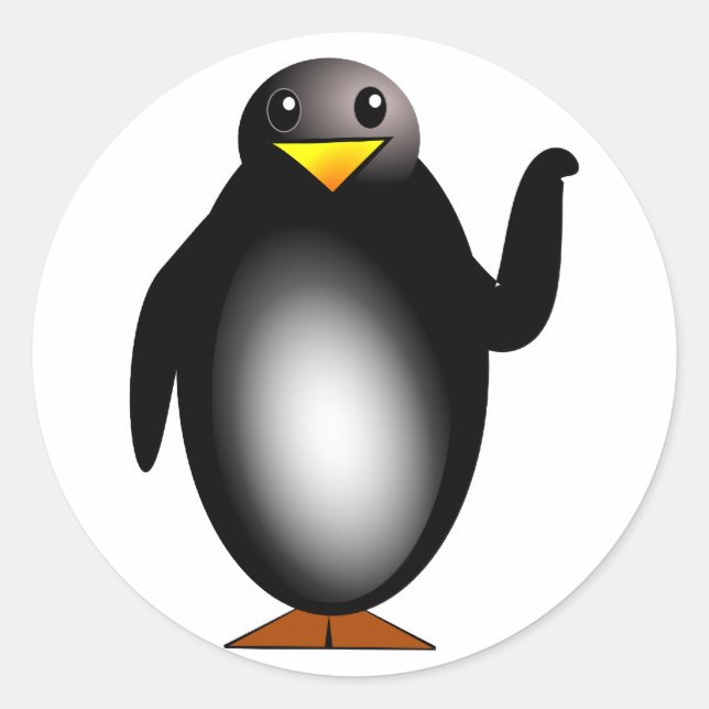 Pinguin penguin runt klistermärke (Framsida)