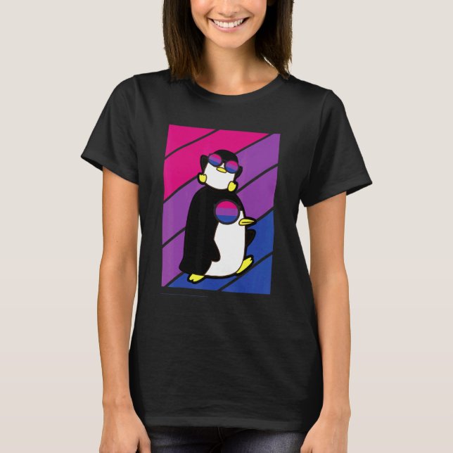 Pinguin Pride Bisexual Flagga Lgbtq Proud Ally Pri T Shirt (Framsida)