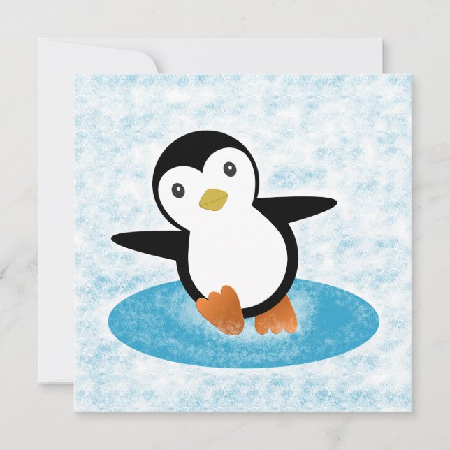 Pingüino patinando en la nieve (Framsida)