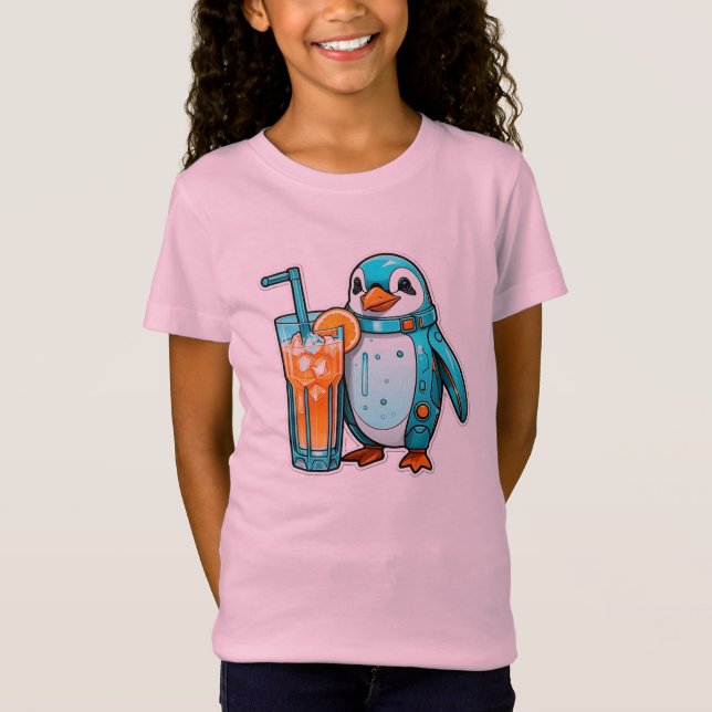 Pinguins Aqua Sips T Shirt (Framsida)