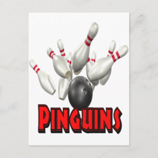 Pinguins Bowling Vykort