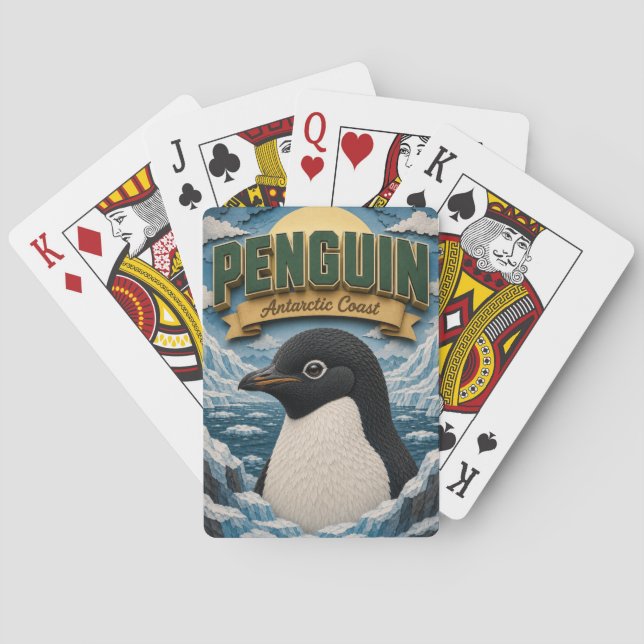 Pingvin Antarktis kust POPCUT Casinokort (Baksidan)