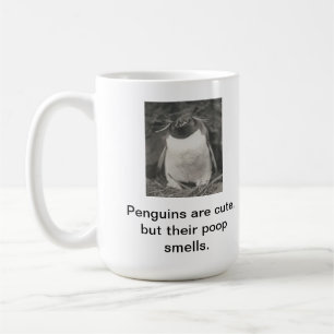 Pingvin är gulliga, men deras poopsmells. kaffemugg