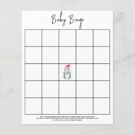 Pingvin - Baby shower bingo spel