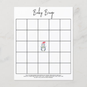 Pingvin - Baby shower bingo spel